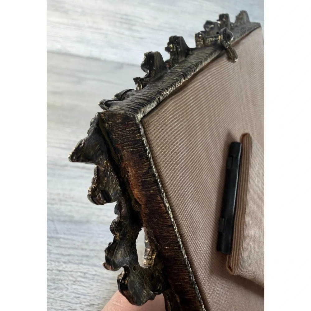 Metzke Vtg Photo Frame Antiqued Brass Finish Pewter 5